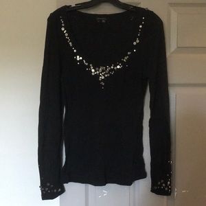 Black Theory top with gold detail around neckline